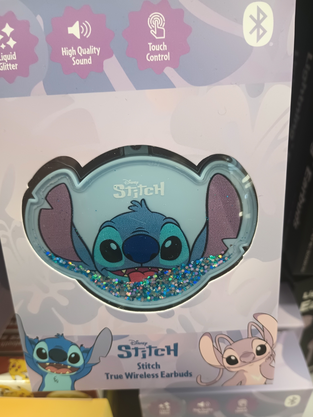 Disney Stitch True Wireless Earbuds — Light Blue with Purple Accents